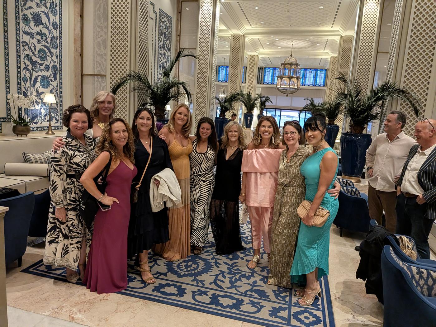 group in lobby before the cruise