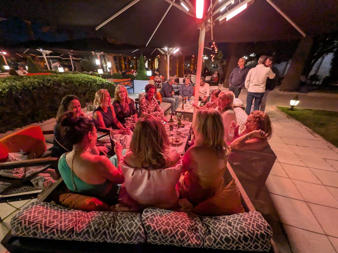 late table on the terrace