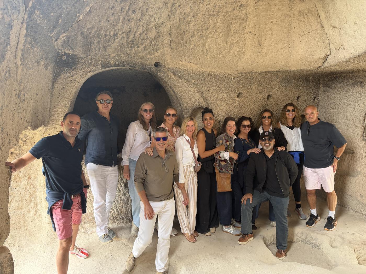 the group in a cave mouth