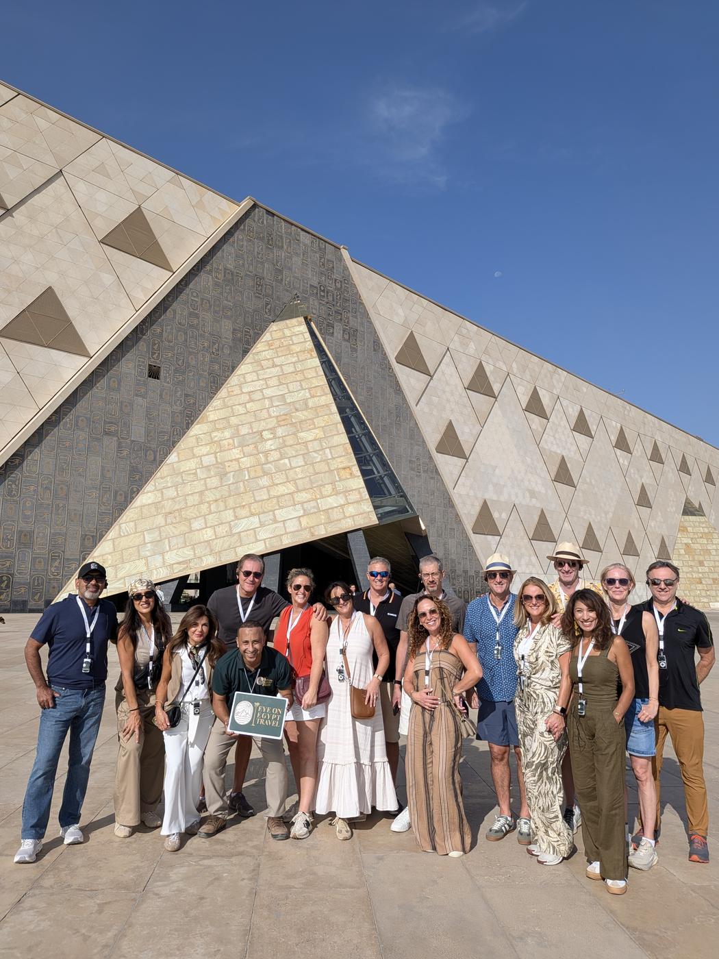 the group at the Grand Egyptian Museum