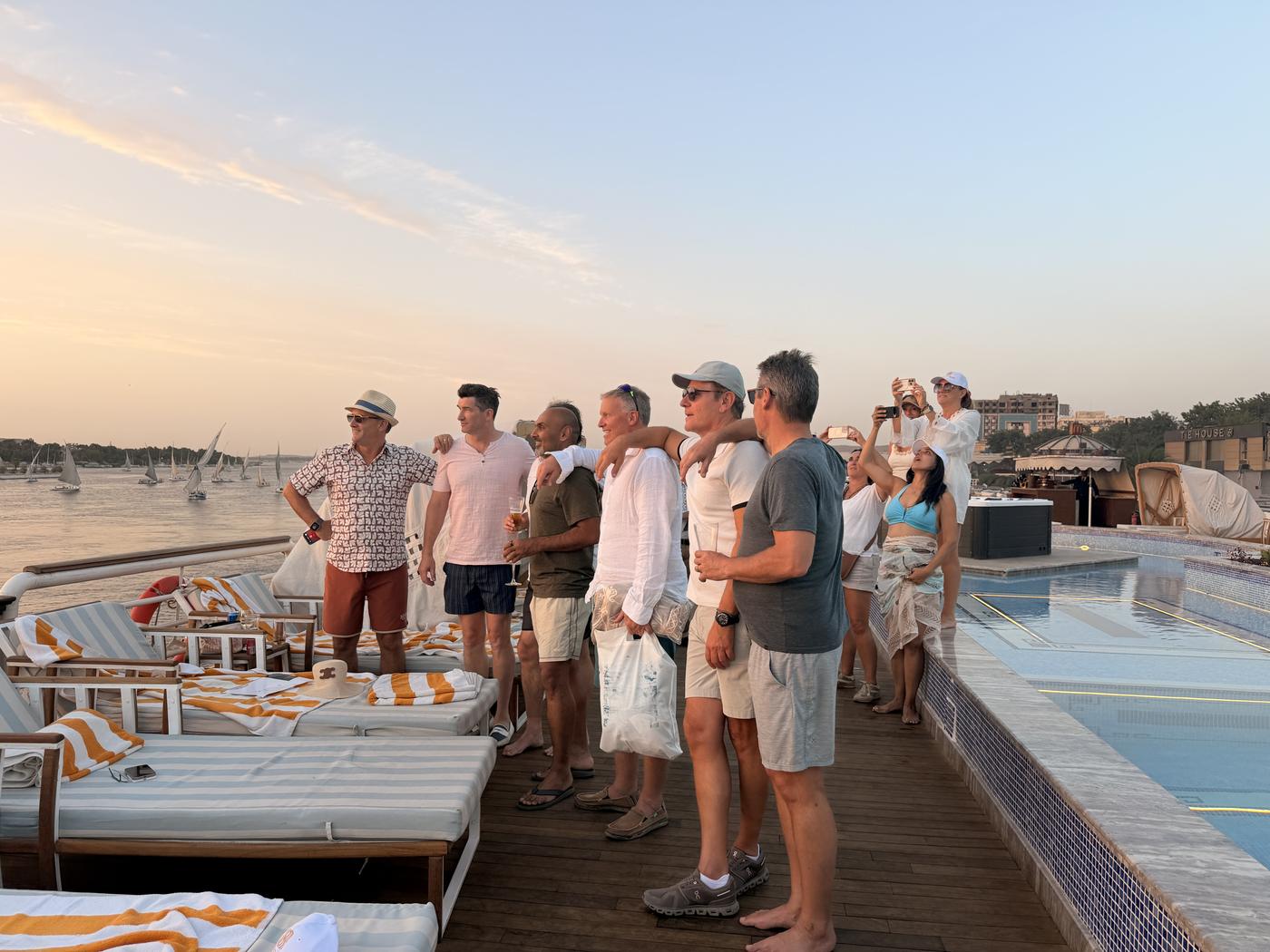the group on deck, Aswan